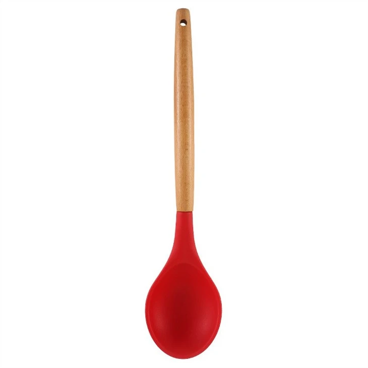 Silicone Ladle Set With Wood Handle