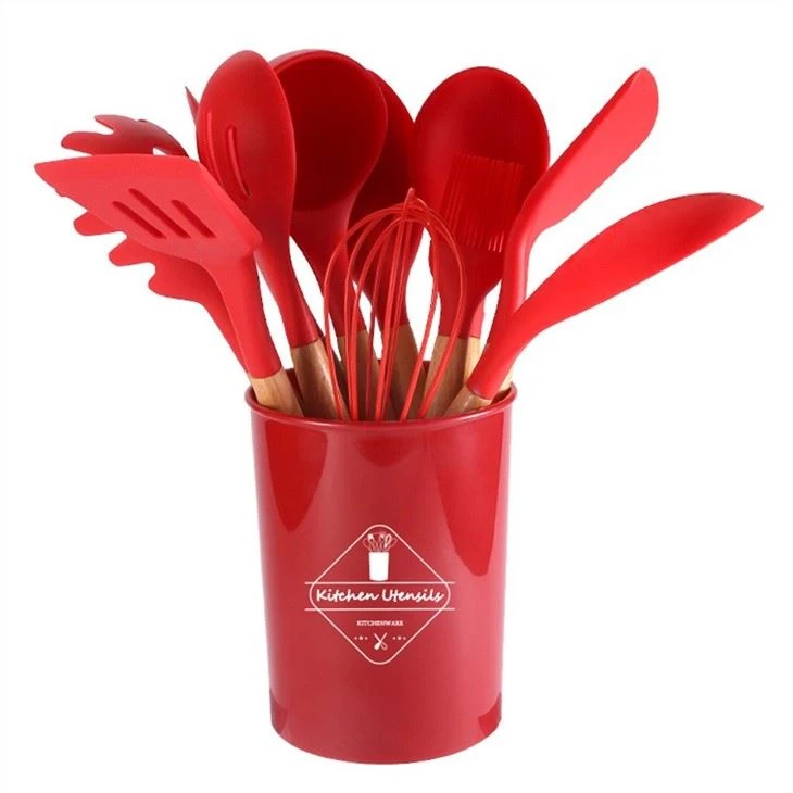 Silicone Ladle Set With Wood Handle